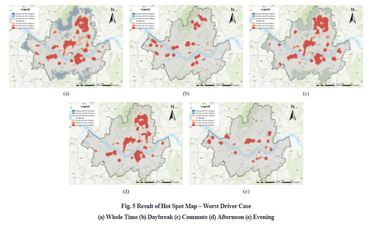 Analysis of Spatiotemporal Pattern Differences in Passenger Search Routes Using GPS-based Taxi Data